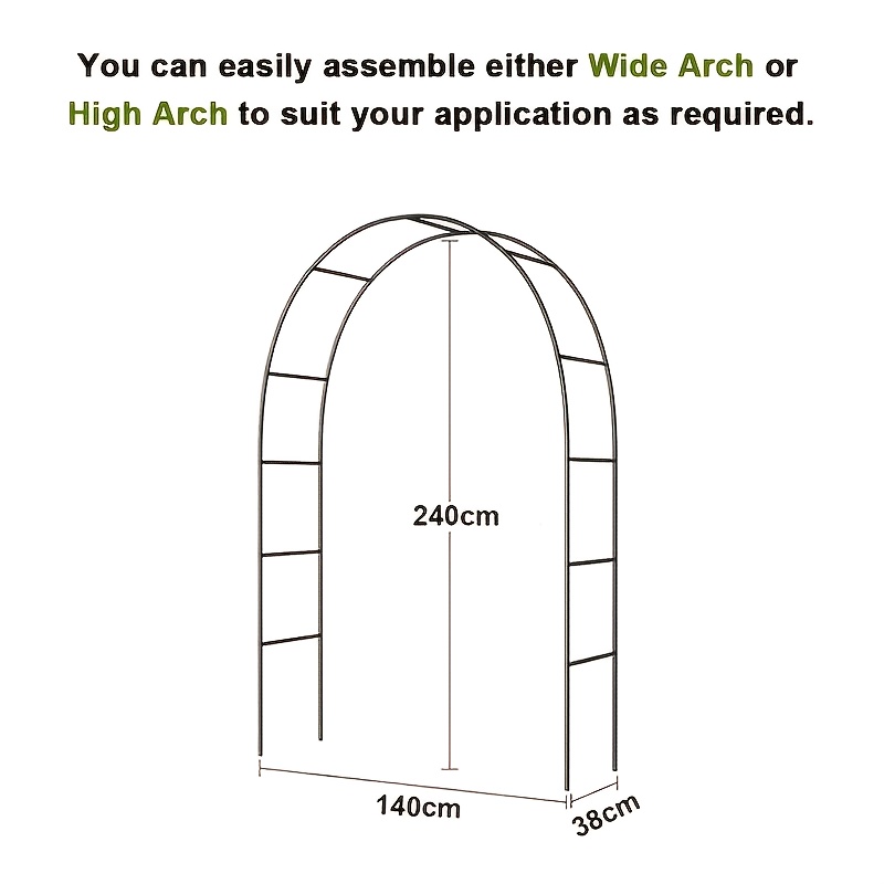 TEMU 1pc Heavy-duty Rust-resistant Garden Arch Stand With Faux Flowers, Easy Assembly, Durable Wedding Metal Arch, Multi-functional Background Stand