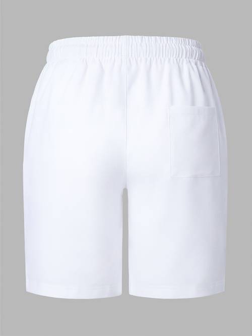 Pantaloncini Uomo in Lino, Shorts Estivi con Tasche a Coulisse, Vita Elastica, Colore Unico, Comodi e Traspiranti, Stile Casual e Classico per Vacanze e Uso Quotidiano