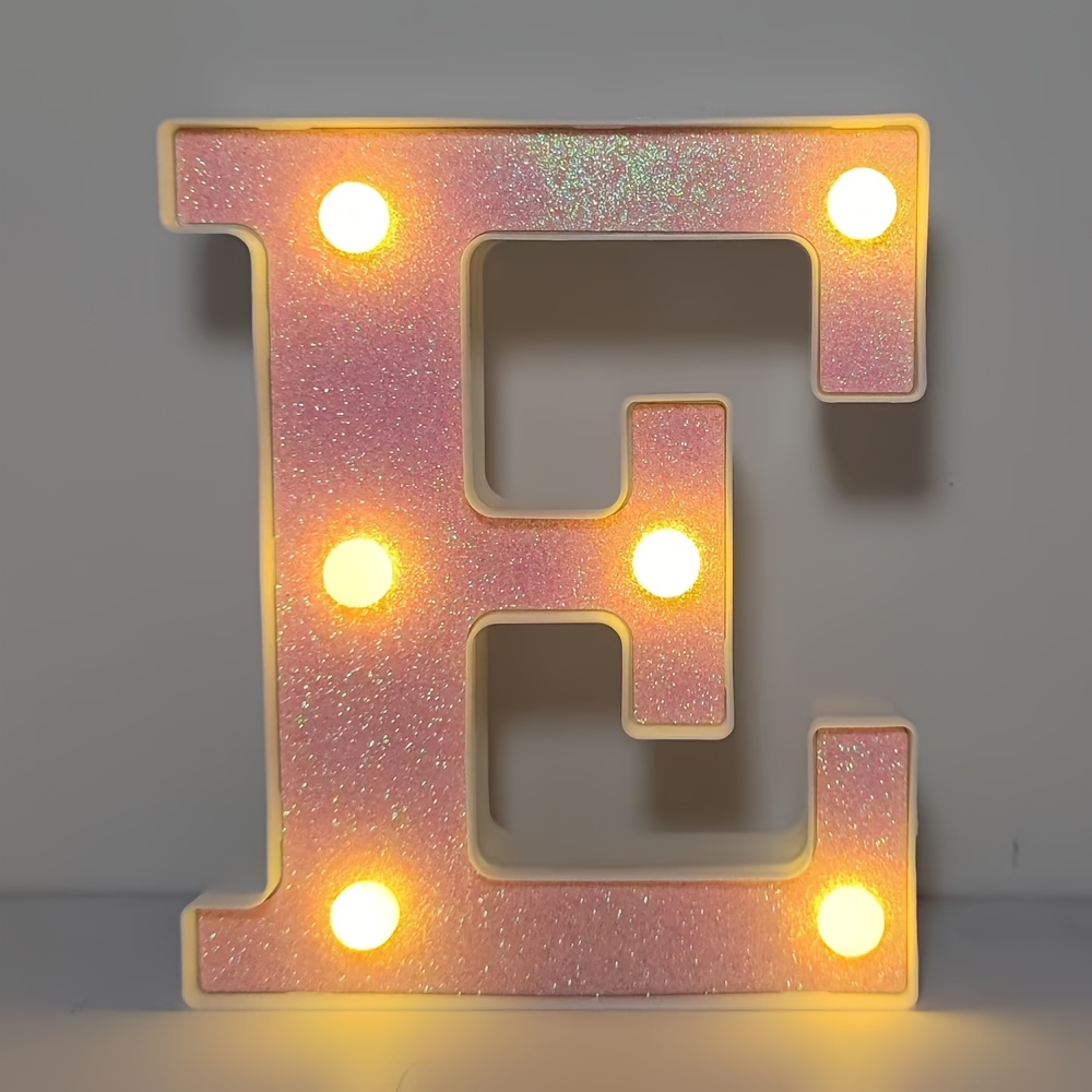 TEMU 1pc Pink Glowing Led Decorative Light With Glitter, And 10 Numbers, Suitable For Decorating Bedrooms, Birthday Parties, Weddings, Christmas;
