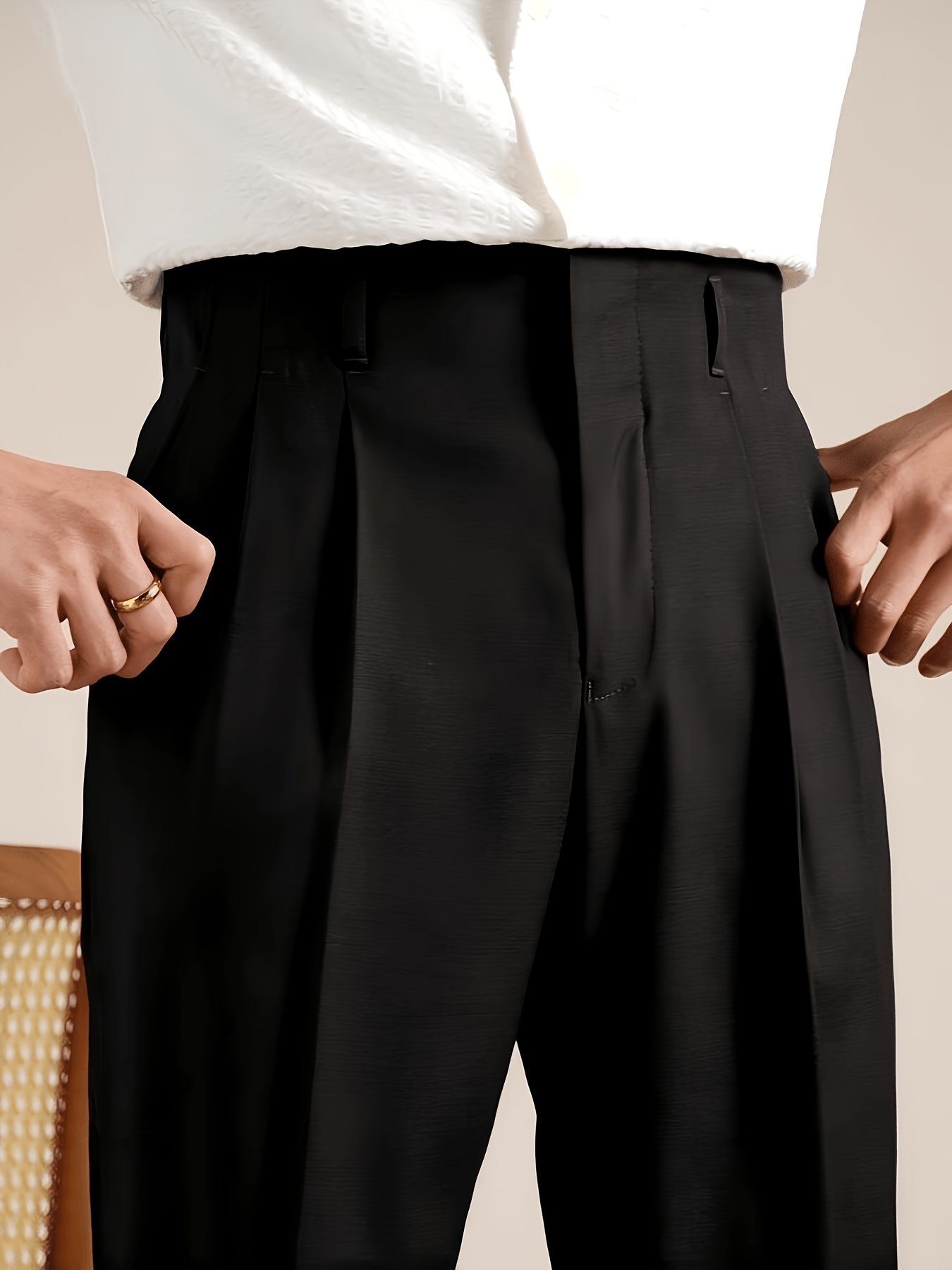 high waisted mens pants sold on Temu United States