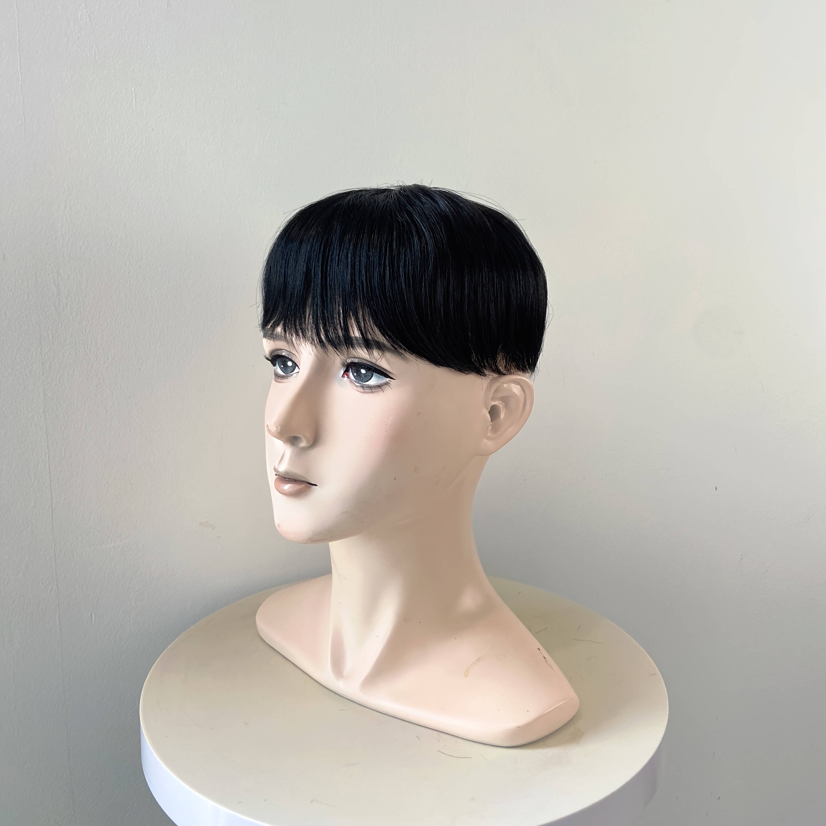 TEMU Postiche Clip-On pour Hommes - Système Capillaire Naturel pour Calvitie et Cheveux Clairsemés, Postiche Droit Style Professionnel, Base Clip-On