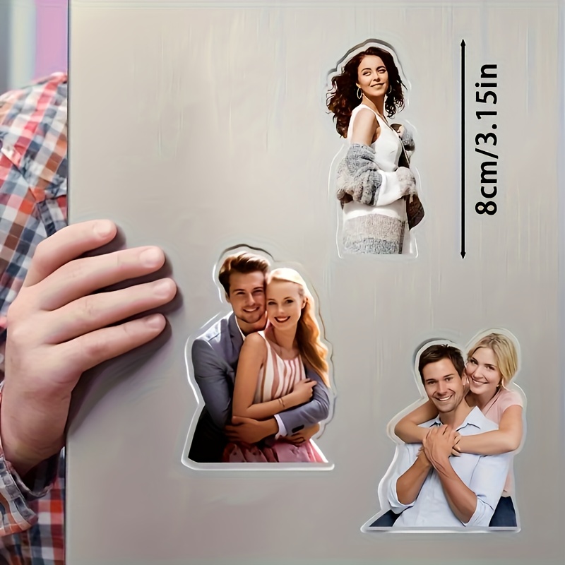 custom photo refrigerator magnet personalized acrylic oval magnet with cartoon   10 01cm x 2 54cm   kitchen decor family photos and unique gift ideas magnets for fridge