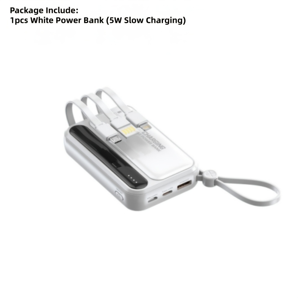 TEMU 2026 Ladapu Latest Upgrade 10000mah High-end Mini Cute Large-capacity 5w Slow Charge/ 15w Fast Charge, -time Battery Level, Portable Lanyard,