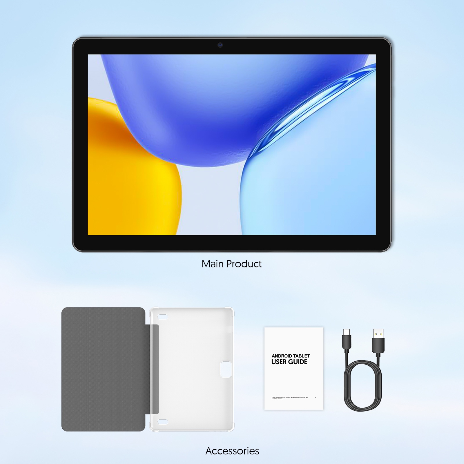 TEMU Tablette d'étude Android 15 10", processeur RK3562, 12(3+9)Go+64Go+1To extensible, batterie 6000mAh, WiFi 6 double bande, caméras 2MP+8MP, étui