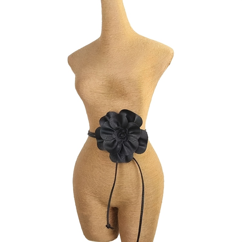 Boho Chic Sash Belt With Large Floral - Versatile For Casual, Wedding, Or Party Wear