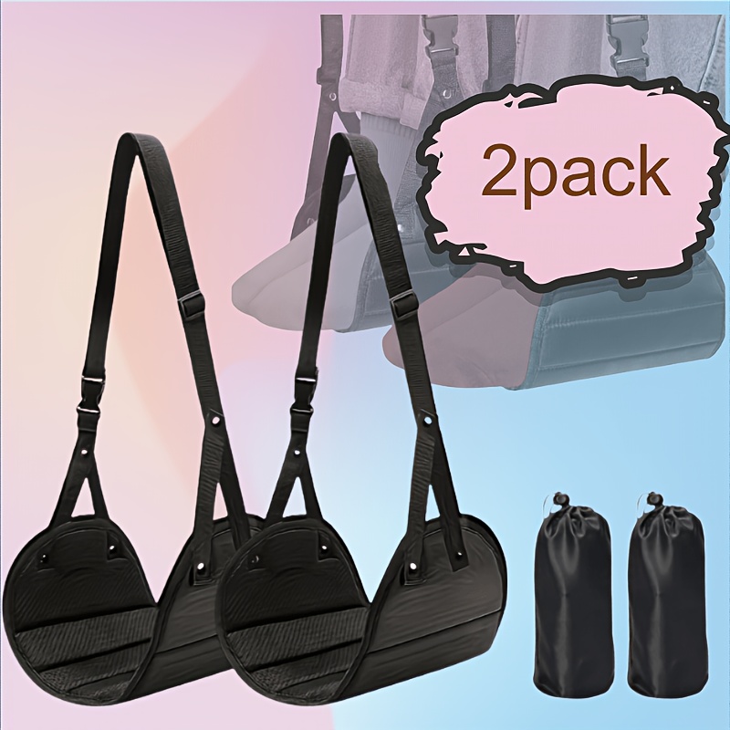 TEMU Travel Foot Rest, 2pcs Portable Airplane Foot Hammock With Bag