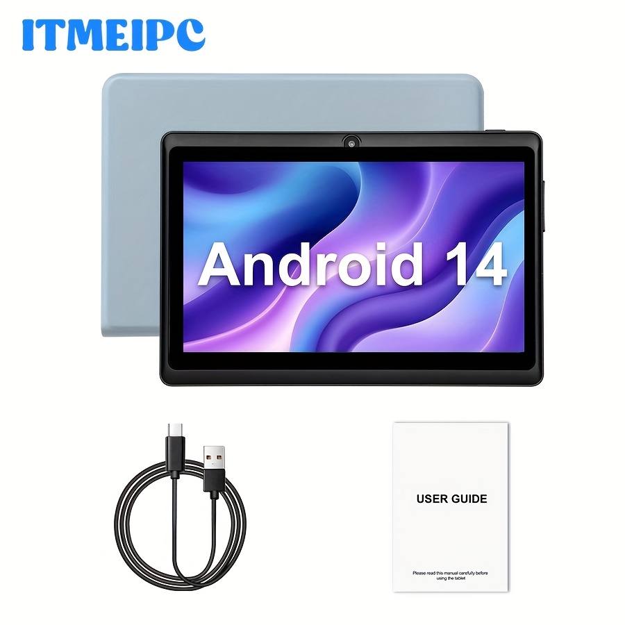 TEMU Tablette ITMEIPC 7 pouces avec 14 et étui de protection ! Dotée d'un processeur -Core (survoltable), 4 Go de RAM + 32 Go de ROM, extensible via