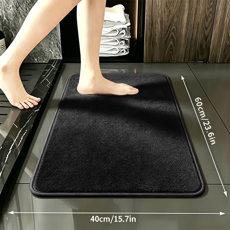 Image of 1pc Solid Color Luxury Bathroom Floor Mat, Bathroom Anti Slip Mat, Suitable For Bathroom Entrance, Bathroom Entrance, Bedroom, Under Washbasin, With Pvc Anti Slip Lining At