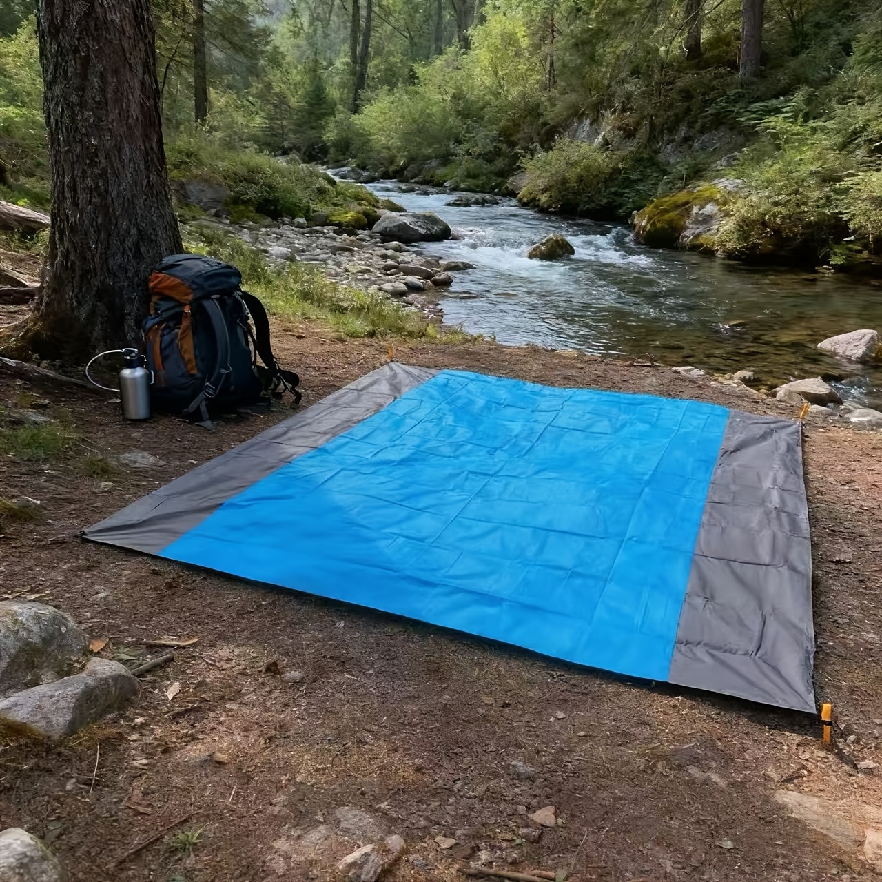 TEMU Tapis de camping grande taille (83 pouces x 79 pouces) : Un tapis pour - air, réunions, détente et . Il est compact, léger et facile à nettoyer.