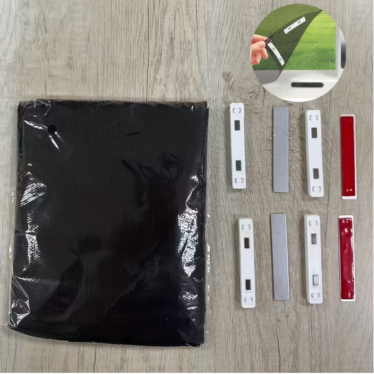 E-shop 1 Set Magnetisches Moskitonetz Fenstergitter, Verstellbare Größe, Hohe Atmungsaktivität, Kein Bohren Erforderlich, Klebefolie für Einfache
