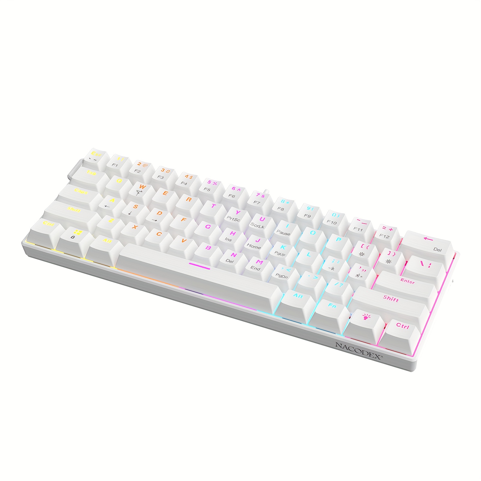 TEMU Ajazz Nk61 Wired Mechanical Keyboard, Backlit Colorful Keyboard, Compact Portable Keyboard, Office Keyboard, Gaming Keyboard, Mechanical