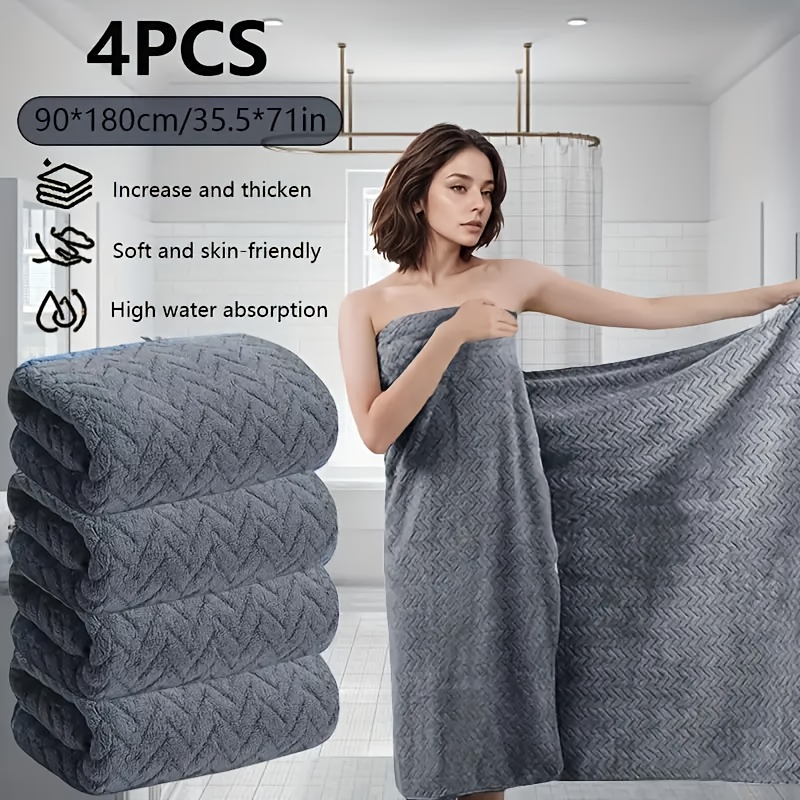extra large bath 2 4pcs towel 35 4x70in super absorbent serviette de bain   dry with vibrant colors for gym   home use contemporary style   fabric mothers day gift