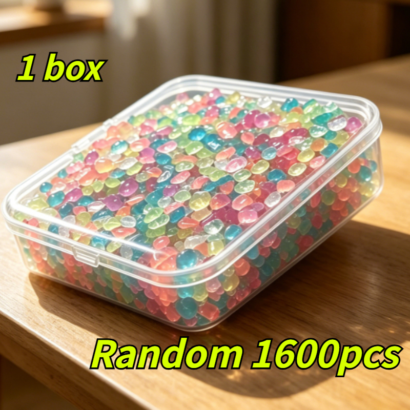 TEMU A Box Of 1600-1650 Random -the-dark Resin Stones For Garden Landscaping And Patio Decoration. Multicolor Glow, 0.04 Lb. Each Glowing Stone Is