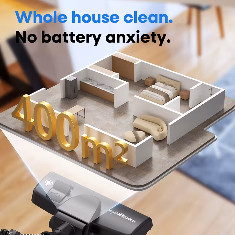 Cordless Vacuum Cleaner - 46kPa Suction, Lightweight Main Unit with Detachable Battery (Main Unit Only)