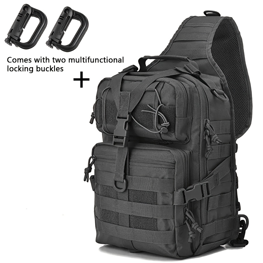 Multifunctional Sports Chest Bag, Crossbody Bag + 2pcs Buckles, Suitable For Outdoor Hiking, Camping, Travel, And Other Outdoor Activities