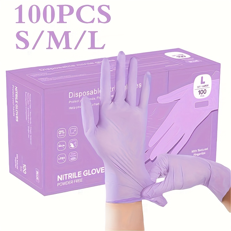 100pcs pack nitrile gloves latex free suitable for hands disposable gloves suitable for household cleaning dishwashing pet bathing car washing suitable for non use