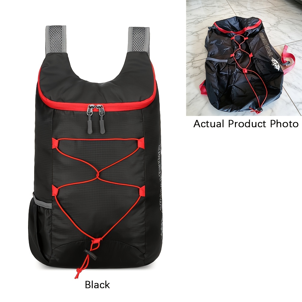 TEMU Mochila para hombre - Mochila de gran capacidad, diseño unisex con bolsa de almacenamiento con cordón, plegable para un almacenamiento compacto,
