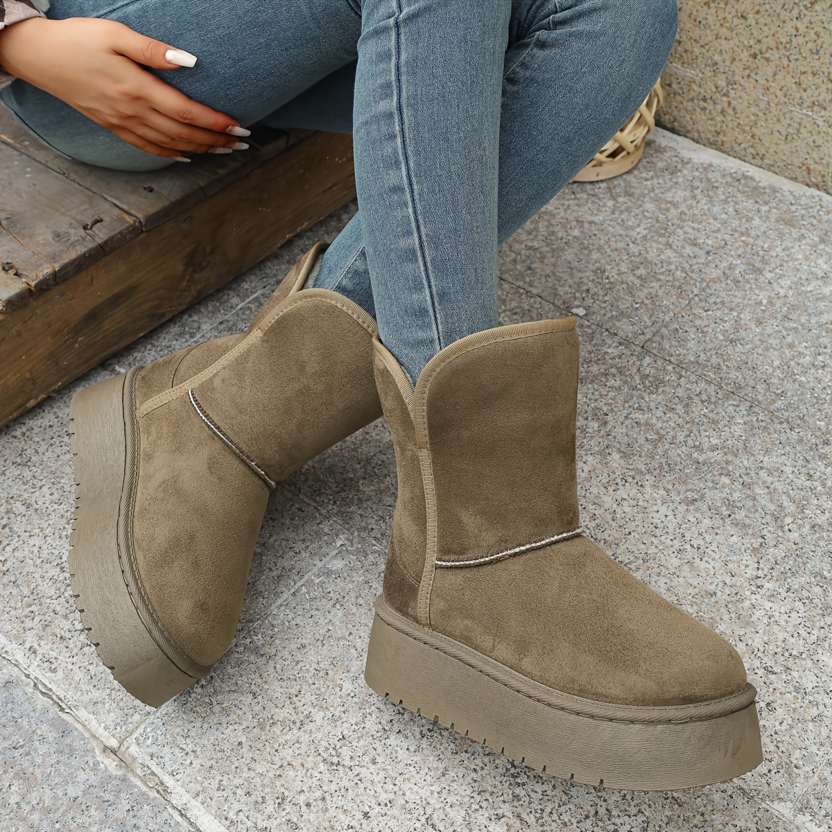 TEMU Women's Snow Boots For Outdoor Use