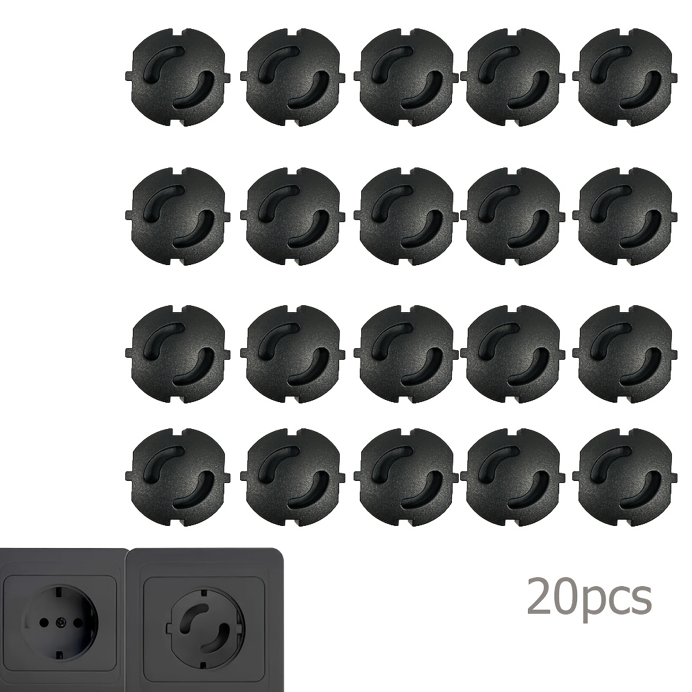 TEMU 20 piezas de cubiertas para enchufes para niños, material ABS sin agujeros, no giratorias, no necesitan película, fáciles de desmontar,