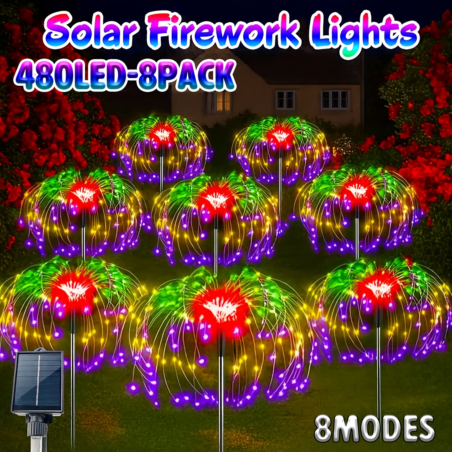 E-shop 8er-Pack/6er-Pack/4er-Pack/1er-Pack Solar-Gartenleuchten für den Außenbereich, 8- Märchen--Dekoration, IP65 Solar-Gartenlampen, solarbetrieben,