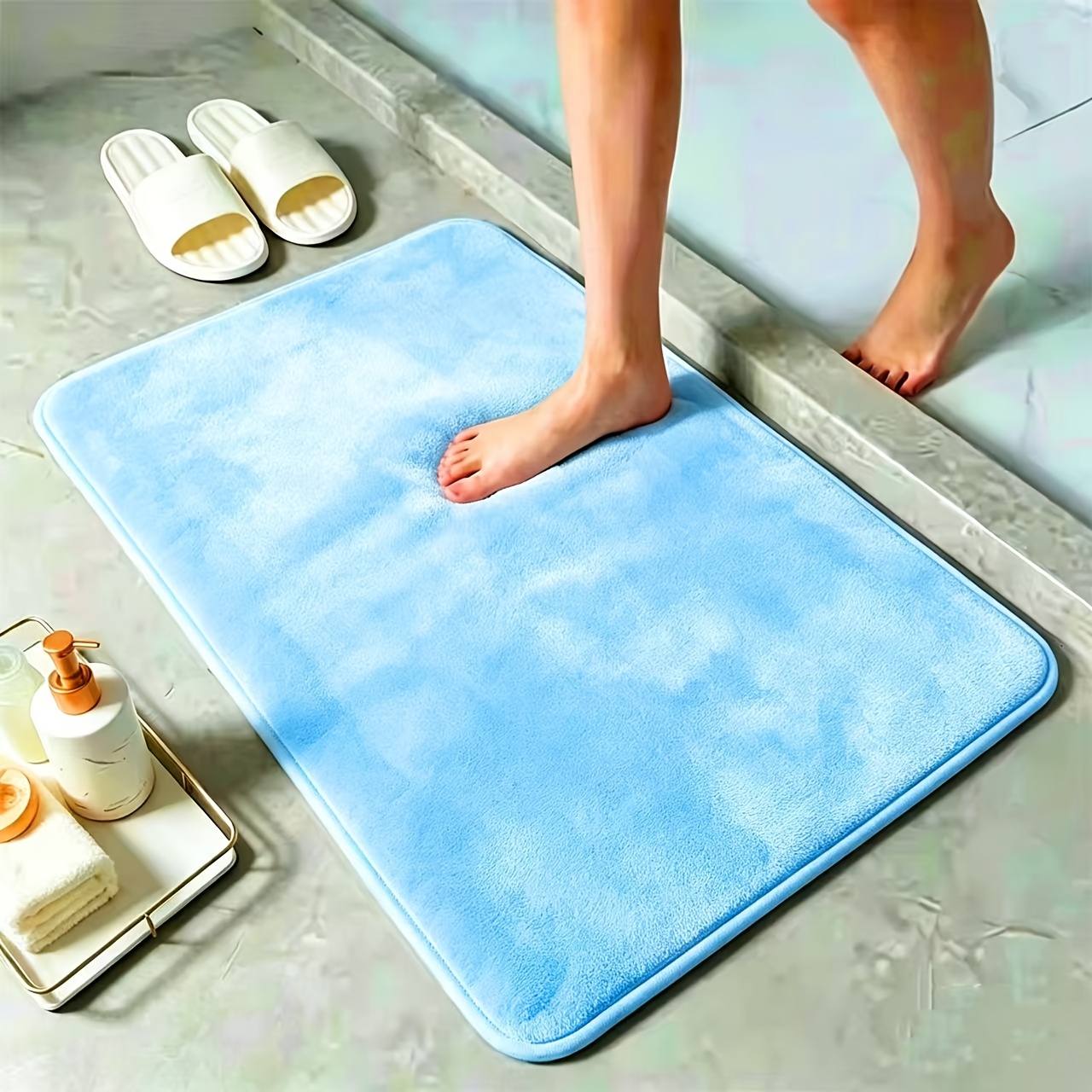 Quick-absorbing Washable Memory Foam Bath Mat, Soft and Comfortable