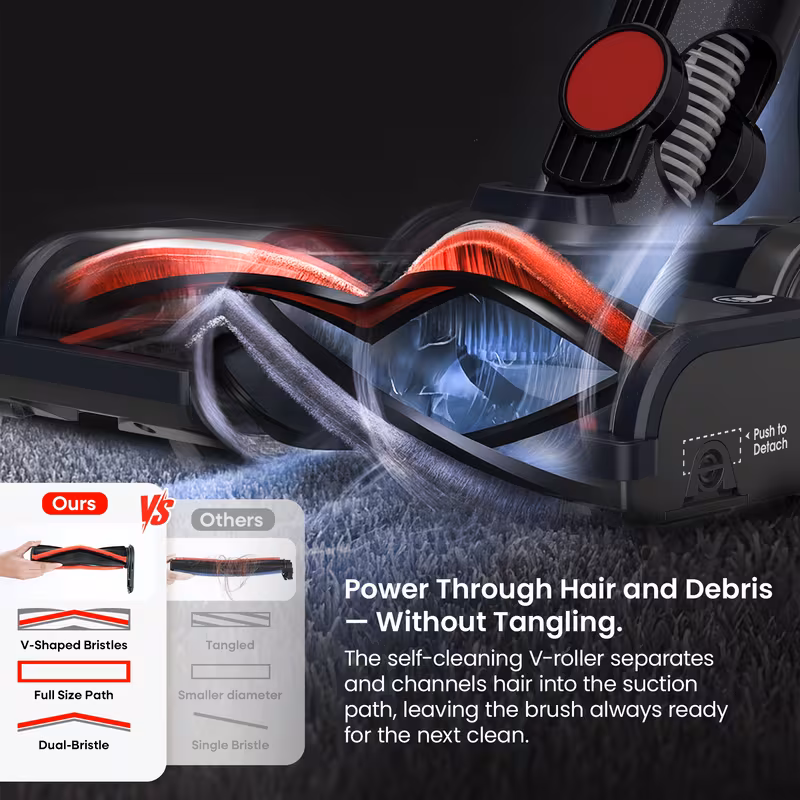 Cordless Vacuum Cleaner - 46kPa Suction, Lightweight Main Unit with Detachable Battery (Main Unit Only)