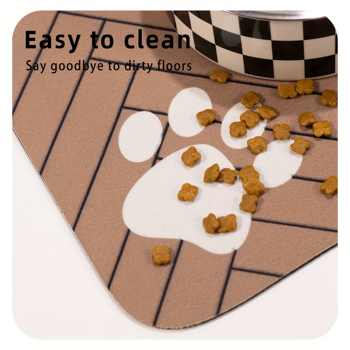 Tapis de repas personnalisable pour chien et chat - Gravure du nom de votre animal, antidérapant, tapis pour gamelle de nourriture et d'eau, tapis anti-renversement en diatomite, coussin pour gamelle, idéal pour l'alimentation des animaux de compagnie