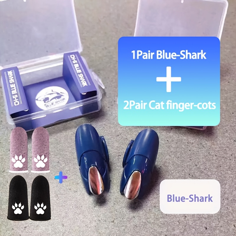 Image of [ With Of Exquisite Gaming Finger Cots]1pair Phone Game Controller Joystick Button Trigger For Game, High-sensitivity Gaming , No Battery Required, Compatible With Multiple Models