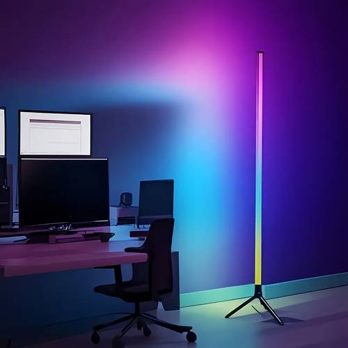 rgb corner floor lamp led colorful decorative ambient light 16 million self colors and 68 dynamic scenes music sync usb port electronic lamp color changing smart ambient lighting decoration suitable for living room bedroom game room