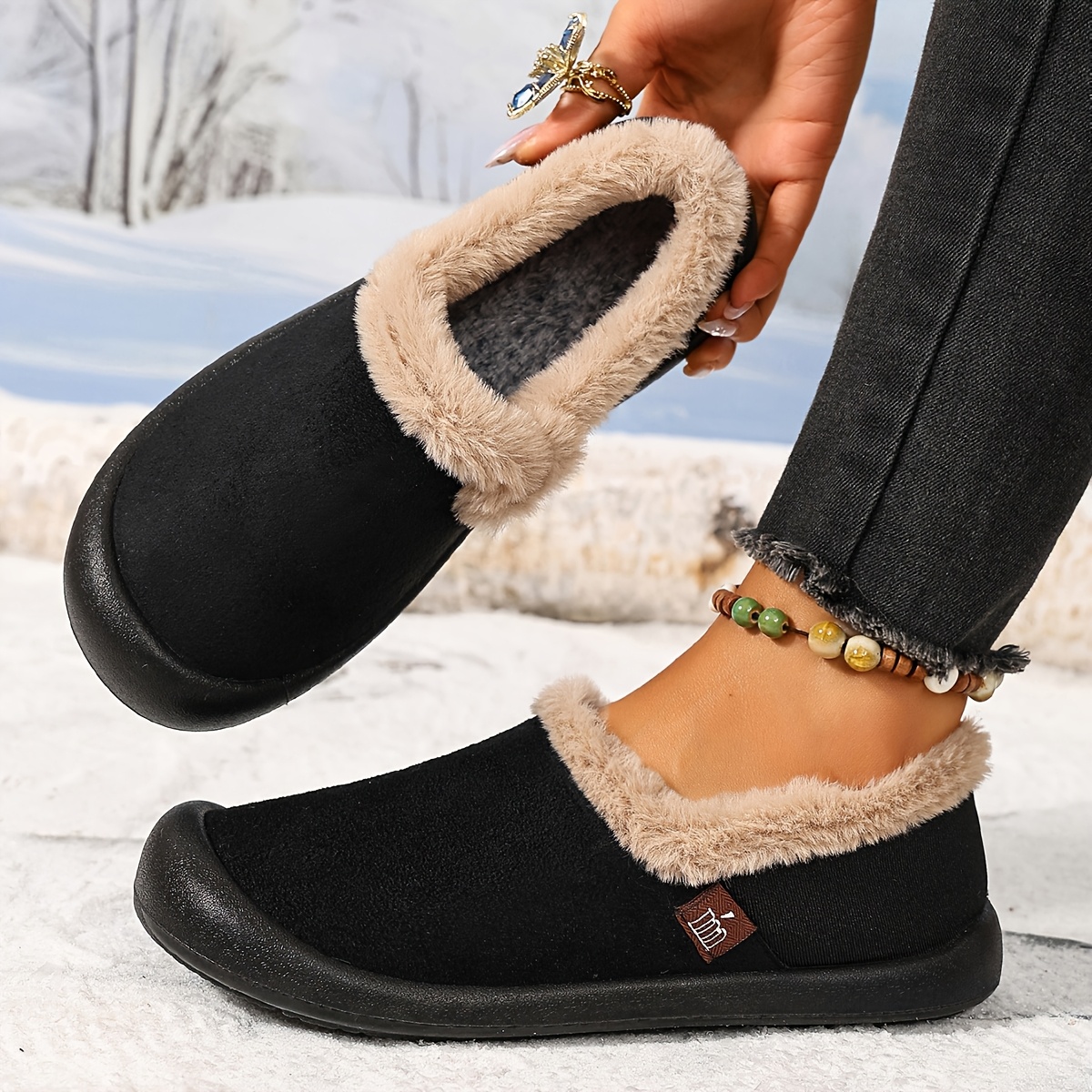 TEMU New Winter Home Slippers For Women: Lightweight, , Cold-proof And Warm, Easy Short Boots, Durable And Convenient To Wear, Women Shoes