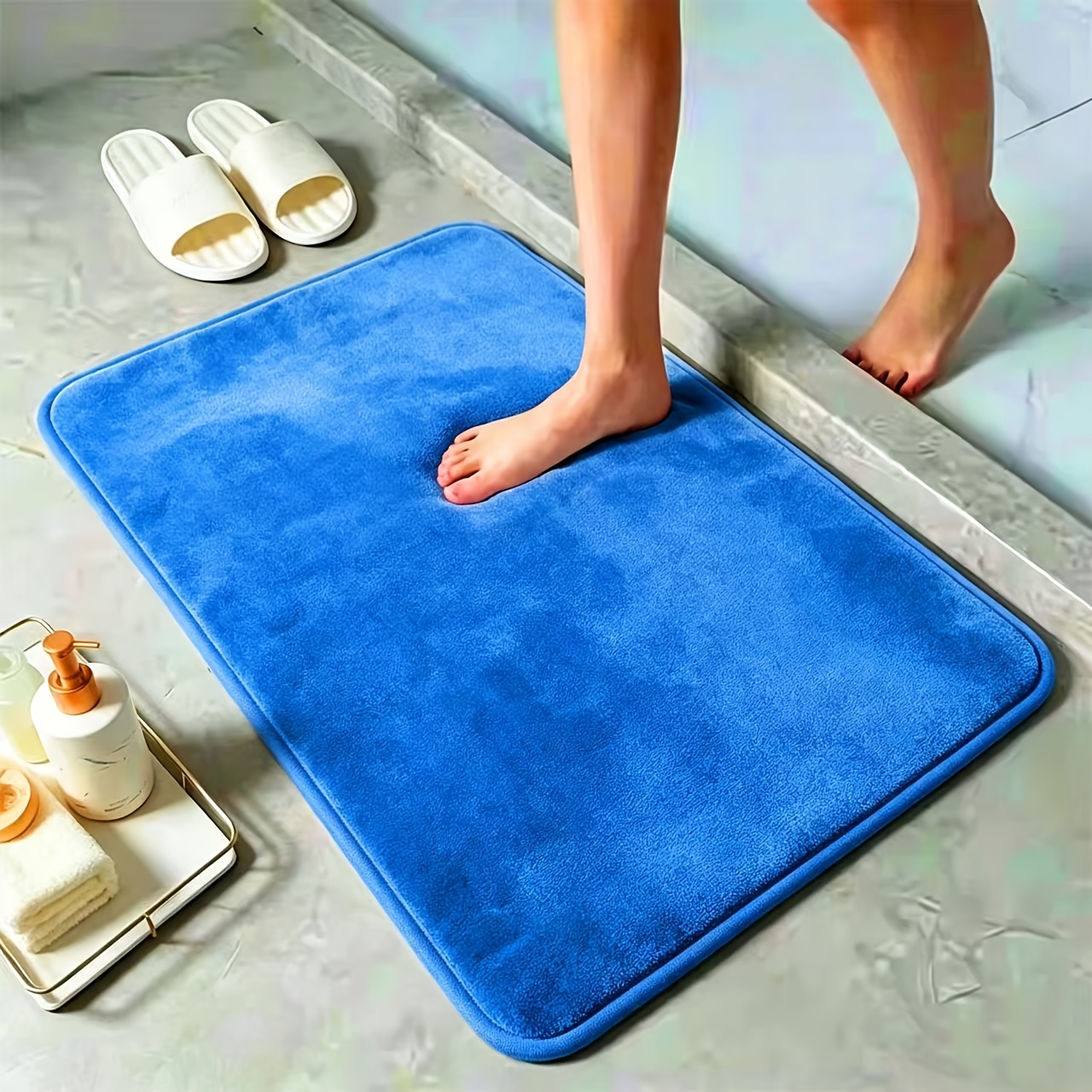 Quick-absorbing Washable Memory Foam Bath Mat, Soft and Comfortable