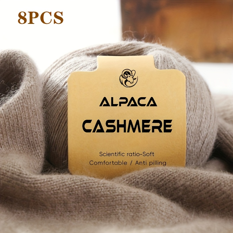 Image of 400g - 8pcs Cashmere Alpaca Yarn For Knitting And Crocheting - Sweaters, Jackets, Shawls, Scarves, Hats, Cardigans. Soft And Comfortable To The Touch With A Rich, Delicate Fleecy Feel