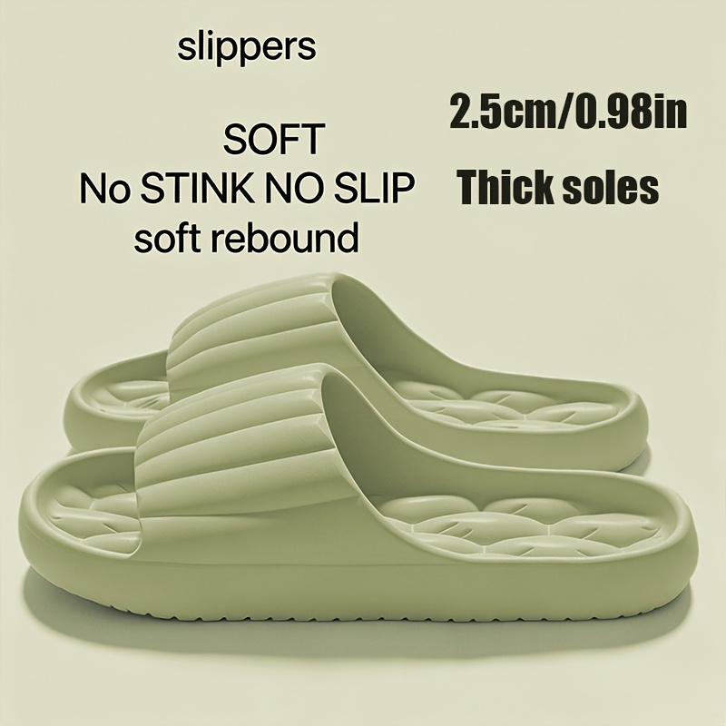Image of Round-toe Soft-sole Comfortable Design Eva Slides For Women - Comfortable, Non-slip, Washable Indoor/outdoor Slippers Perfect For , In Multiple Colors, Women Shoes