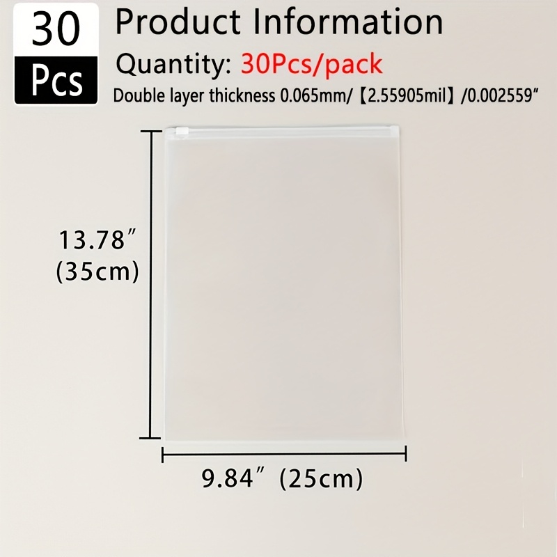 TEMU 30 pezzi Sacchetti di plastica trasparenti 4"-20", spessore a di 0,066 mm, sacchetti gamma per viaggio, esterno, campeggio, conservazione, per
