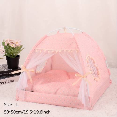 pink floral cat bed