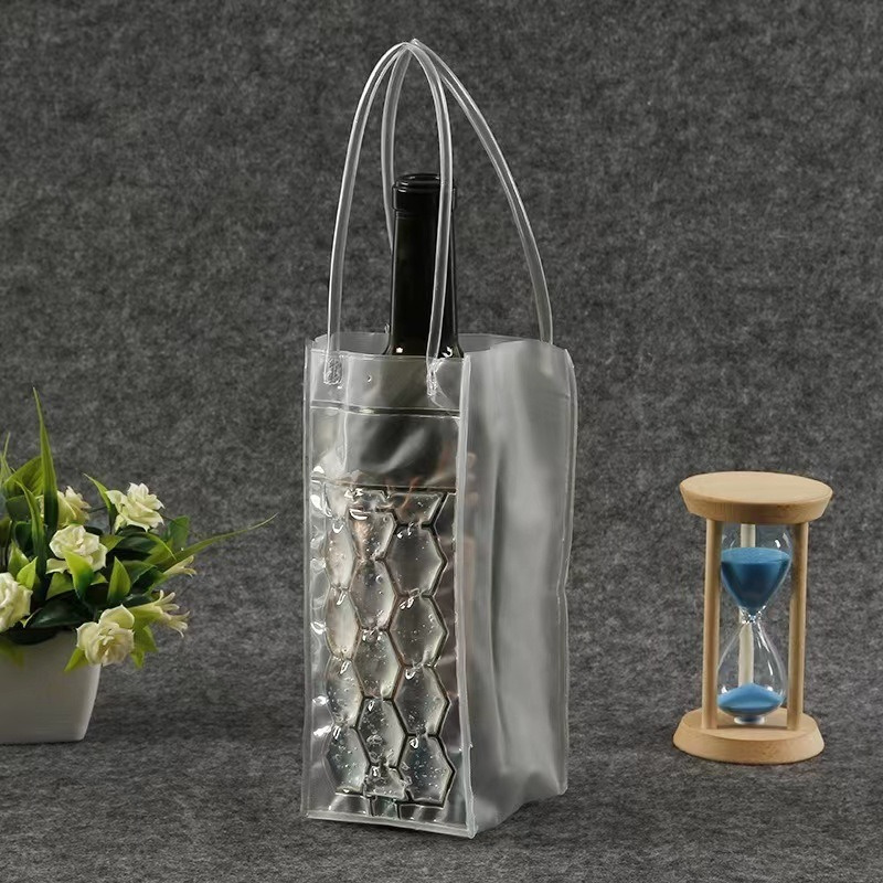 1pc Portable Foldable Wine Cooler Gel Ice Bag For Outdoor Use - Red Wine Chiller And Bottle