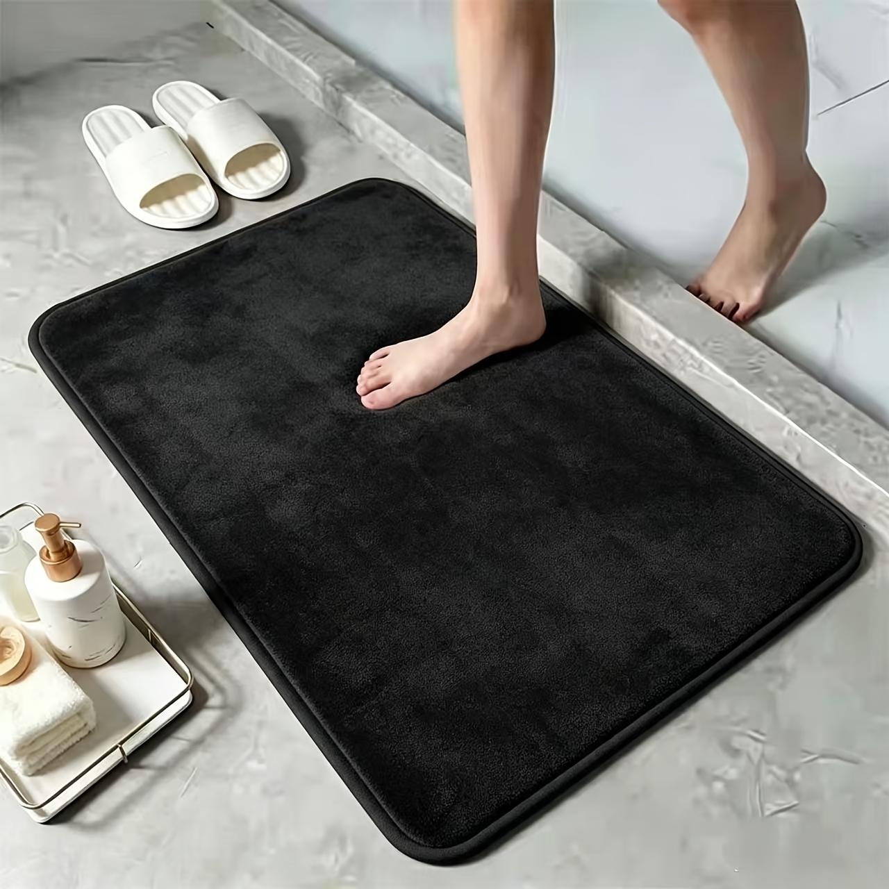 Quick-absorbing Washable Memory Foam Bath Mat, Soft and Comfortable