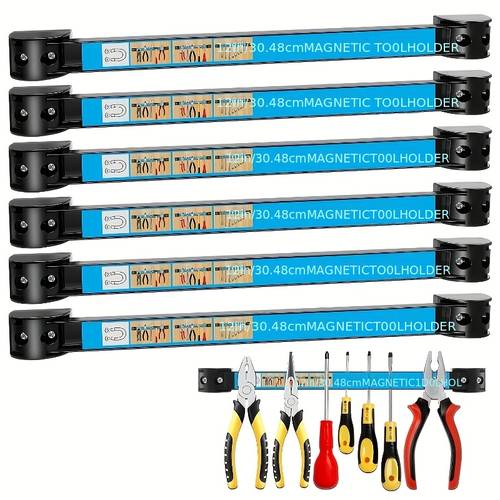 12-inch Magnetic Tool Holder Strip, Surface Tool Magnet Bar, Metal Tool Organizer for Garage Organization, Easy to Install in the Workshop Storage and Organization