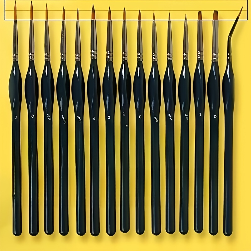 TEMU 15pcs Watercolor & Acrylic Paint Brushes Suitable For Oil & Acrylic Paints With Durable Nylon Bristles & Plastic Case - Fine Detailing Brushes