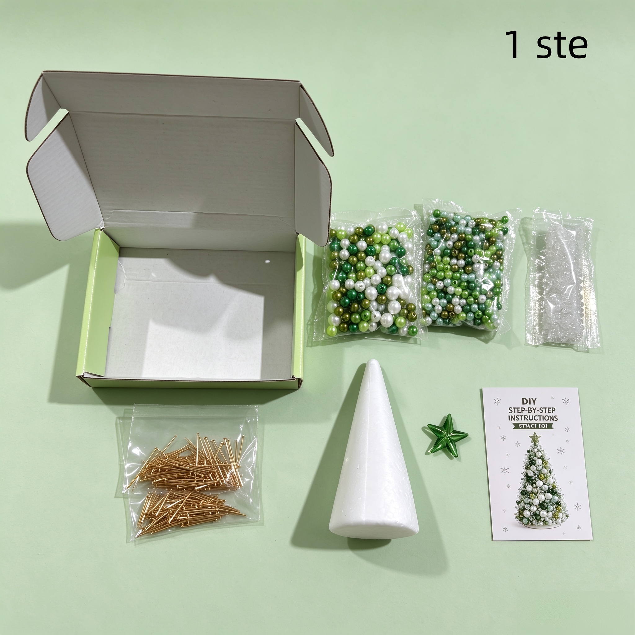 TEMU 1 ensemble de kit de sapin de Noël de , kit d'artisanat de fêtes fait main, perles multicolores, de décoration de Noël créatif pour adultes,