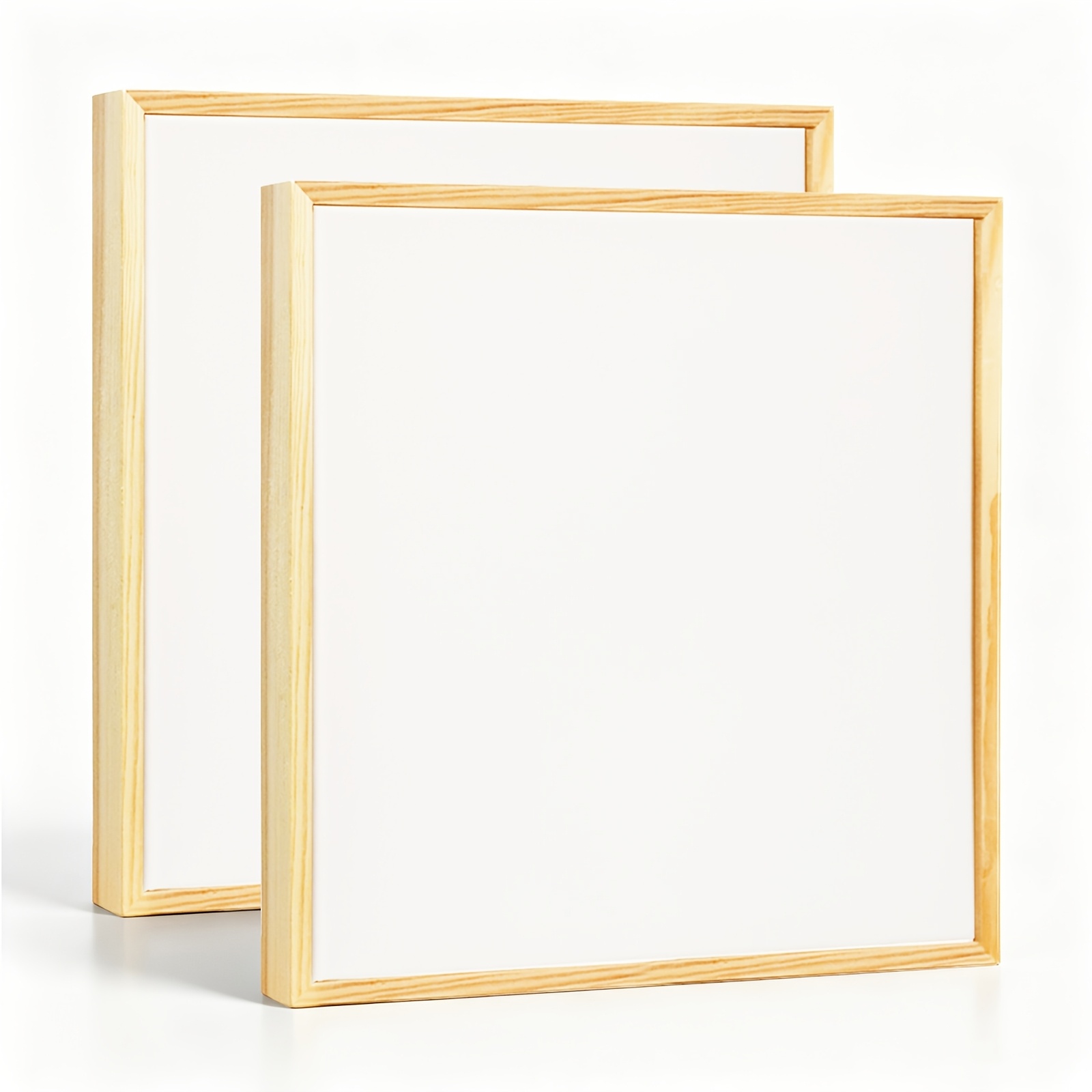 TEMU 2 Pack Stretched Canvases With Wooden Floater Frames, 30cm/40cm Blank Canvas Painting Set With Inner And Outer Frames, Unframed Canvas For