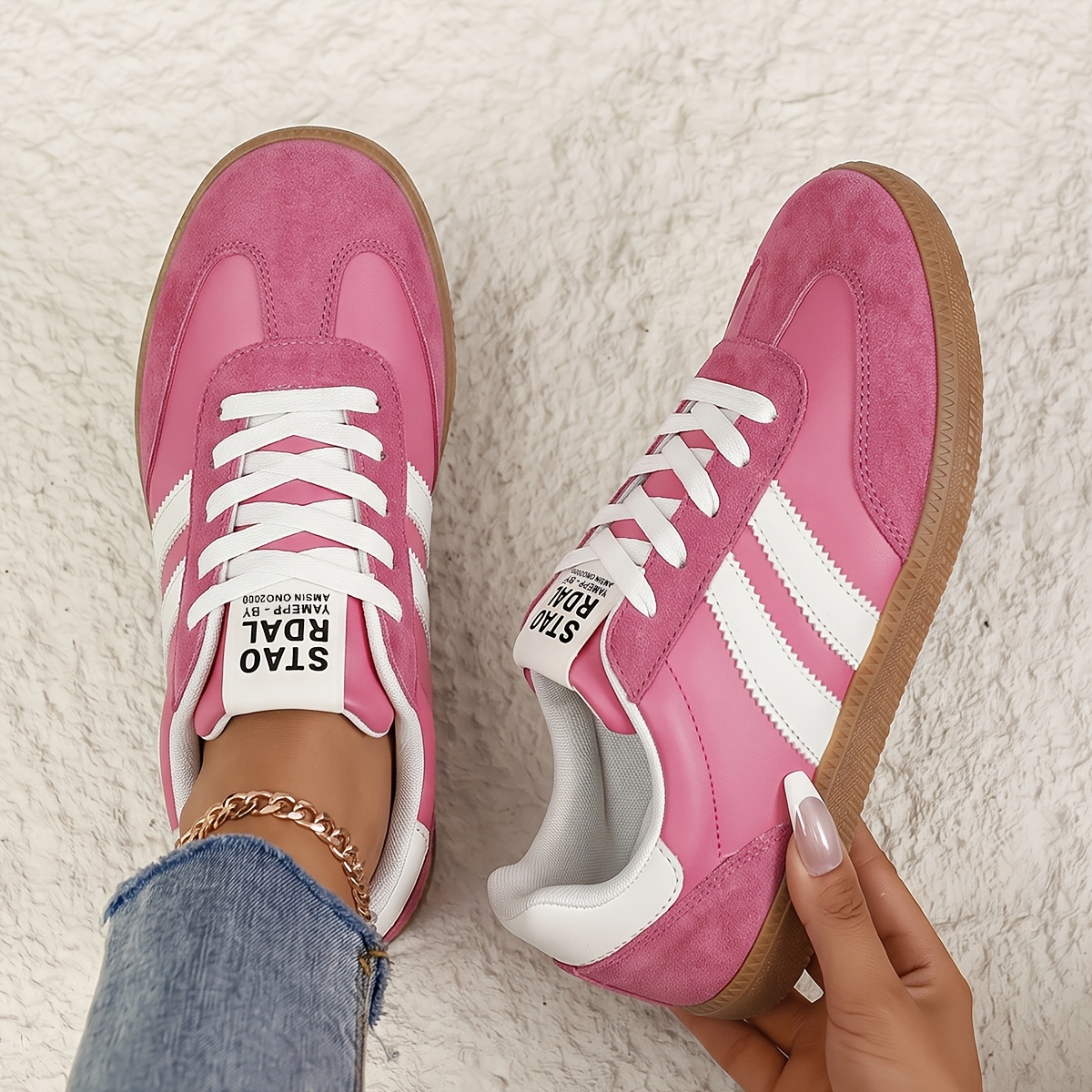TEMU Sneakers, New Women's Sporty Casual Shoes, Comfortable And Versatile, Available In Multiple Colors, Plus Sizes, Fashionable Vintage Style For