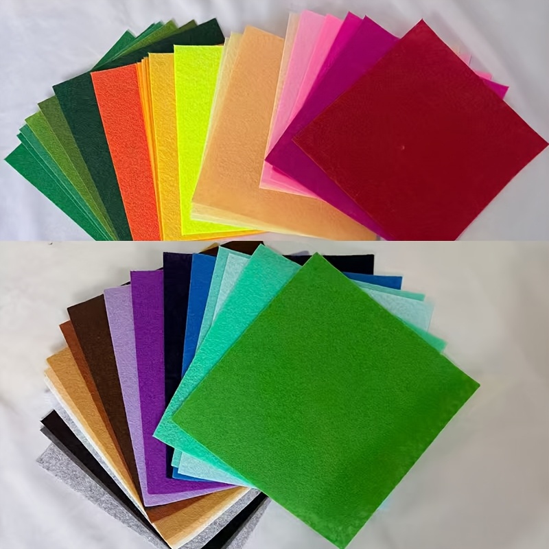 Image of 40 Non-woven Fabric Felt Blocks, 6 Inches × 6 Inches, 1mm Thick - High-quality Polyester Fabric, Suitable For Diy Crafts, In Multiple Colors, Suitable For Winter And New Year (random Colors)