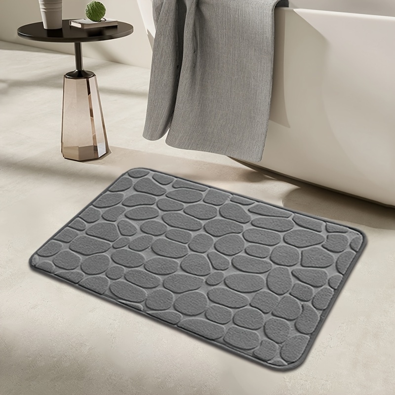 TEMU Tappetino da Bagno in Pile di Corallo Ultra- - Antiscivolo, Asciugatura Rapida con Retro in PVC, Lavabile in Lavatrice, Poliestere Peluche, Pile