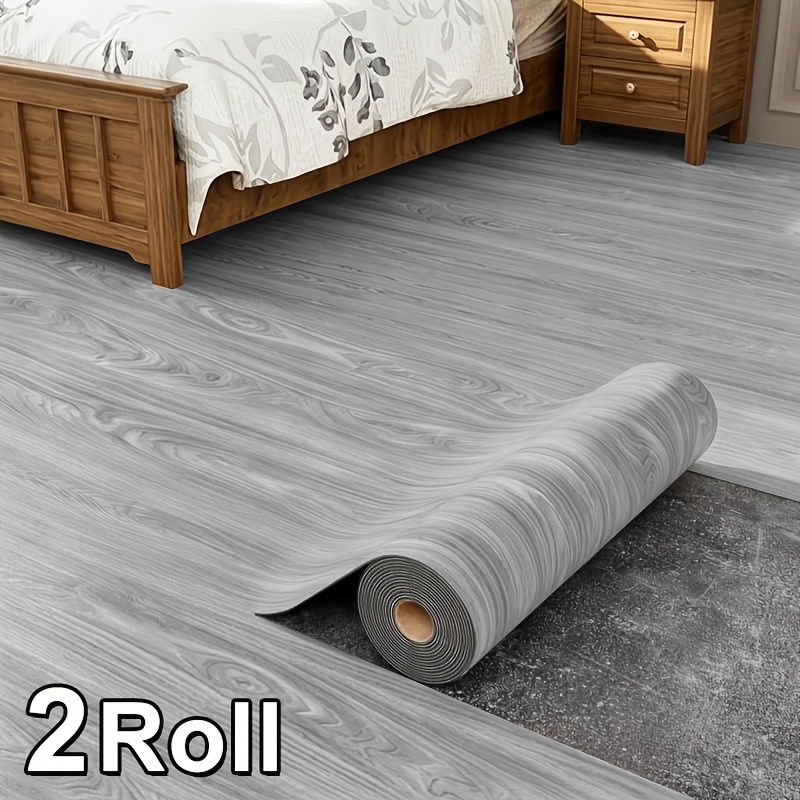 TEMU 2 Roll Self-adhesive Peel And Stick Wood Floor Tiles Suitable For Indoor Floors, Suitable For,, Bedroom, Bathroom - Detachable Ixpe Floor