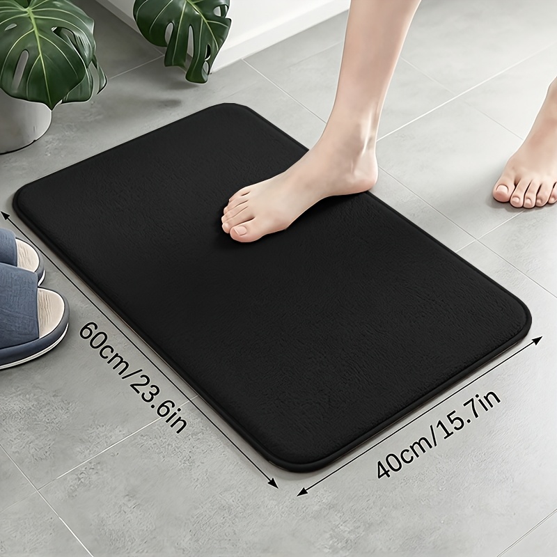 TEMU 1pc Solid Color Luxury Bathroom Floor Mat, Bathroom Anti Slip Mat, Suitable For Bathroom Entrance, Bathroom Entrance, Bedroom, Under Washbasin,