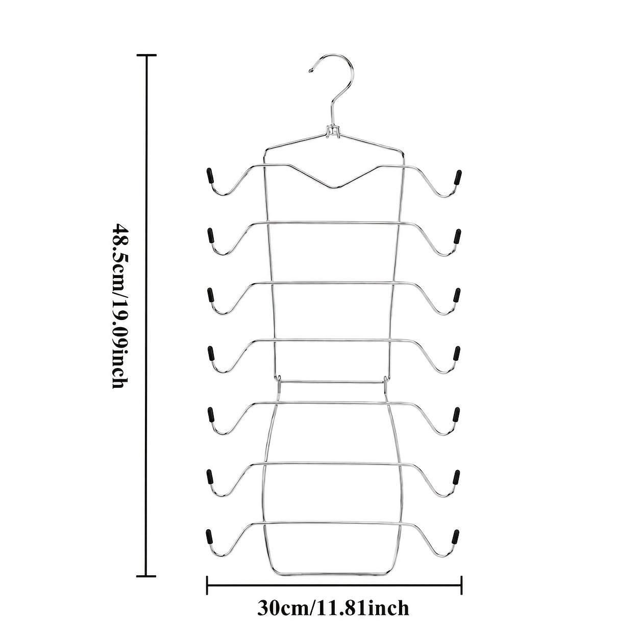 TEMU Stainless Steel 8-tier Heavy Duty Clothes Rack With Adjustable Non-slip Pads And Space-saving Design - Wrinkle-free Closet Organizer For Shirts,