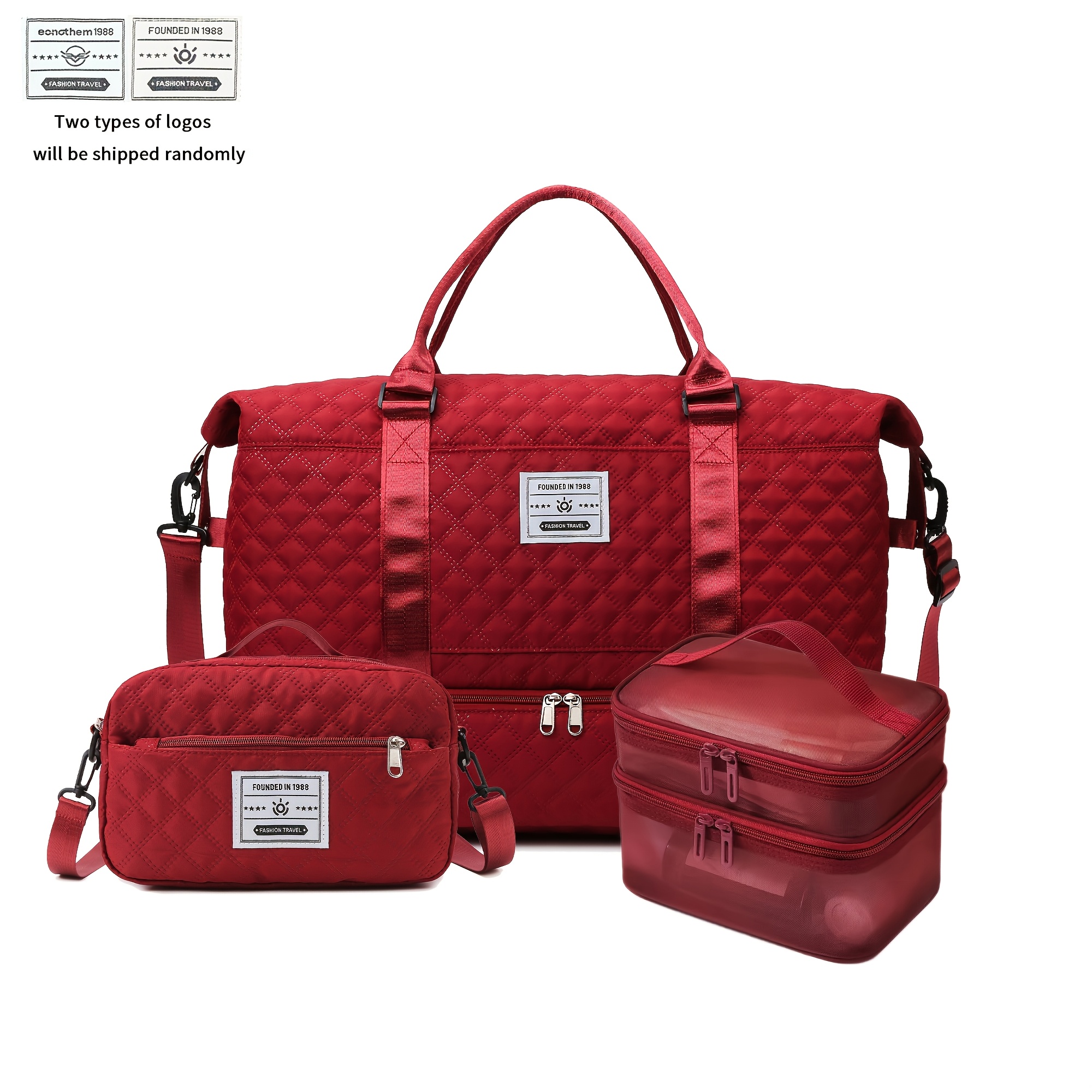TEMU 1 pièce/3 pièces Sac de sport de voyage de fitness grande , Sac fourre-tout de bagage pour court voyage, Rangement multi-poches pour voyage d',