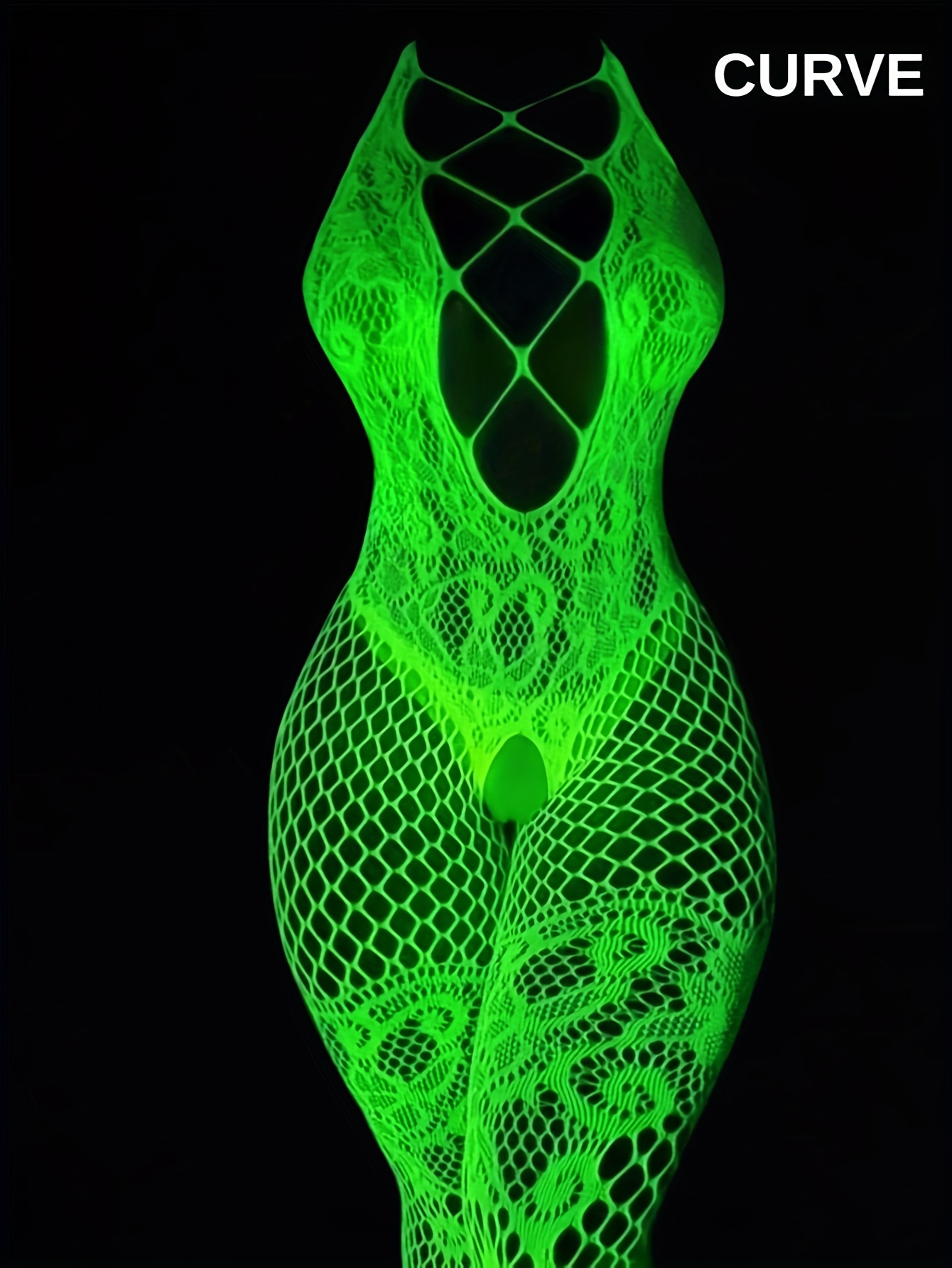 1 piece womens luminous fishnet stockings lingerie - Temu