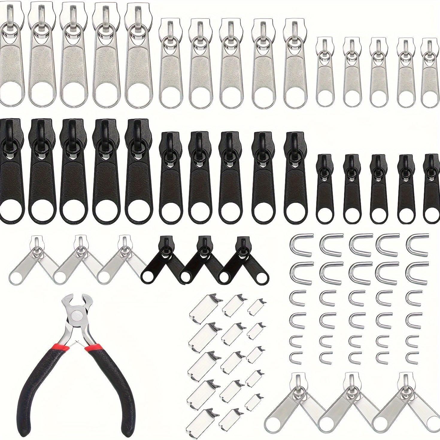 

85-piece Zipper Repair Kit With Tools & Instructions - Versatile For Sewing, Luggage, Jackets, Coats & Jeans! Mixed/black Colors